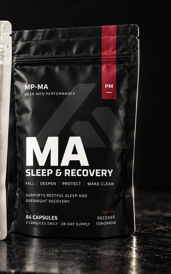 Black MA Sleep & Recovery pouch.