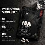 MA directions: take three capsules in the evening with water.