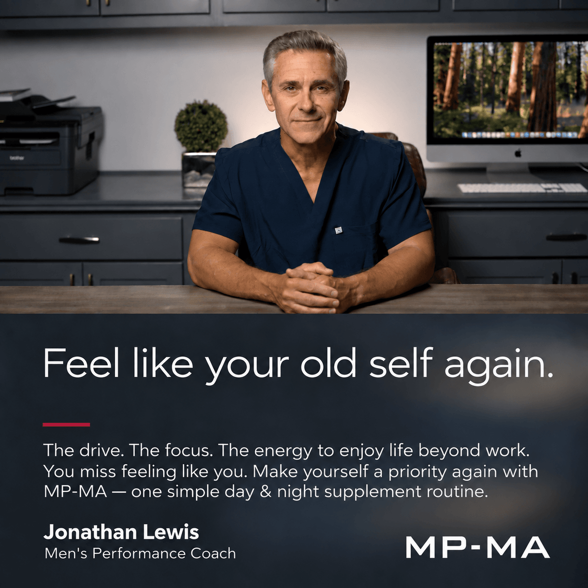 Quote graphic: Feel like your old self again, with coach portrait