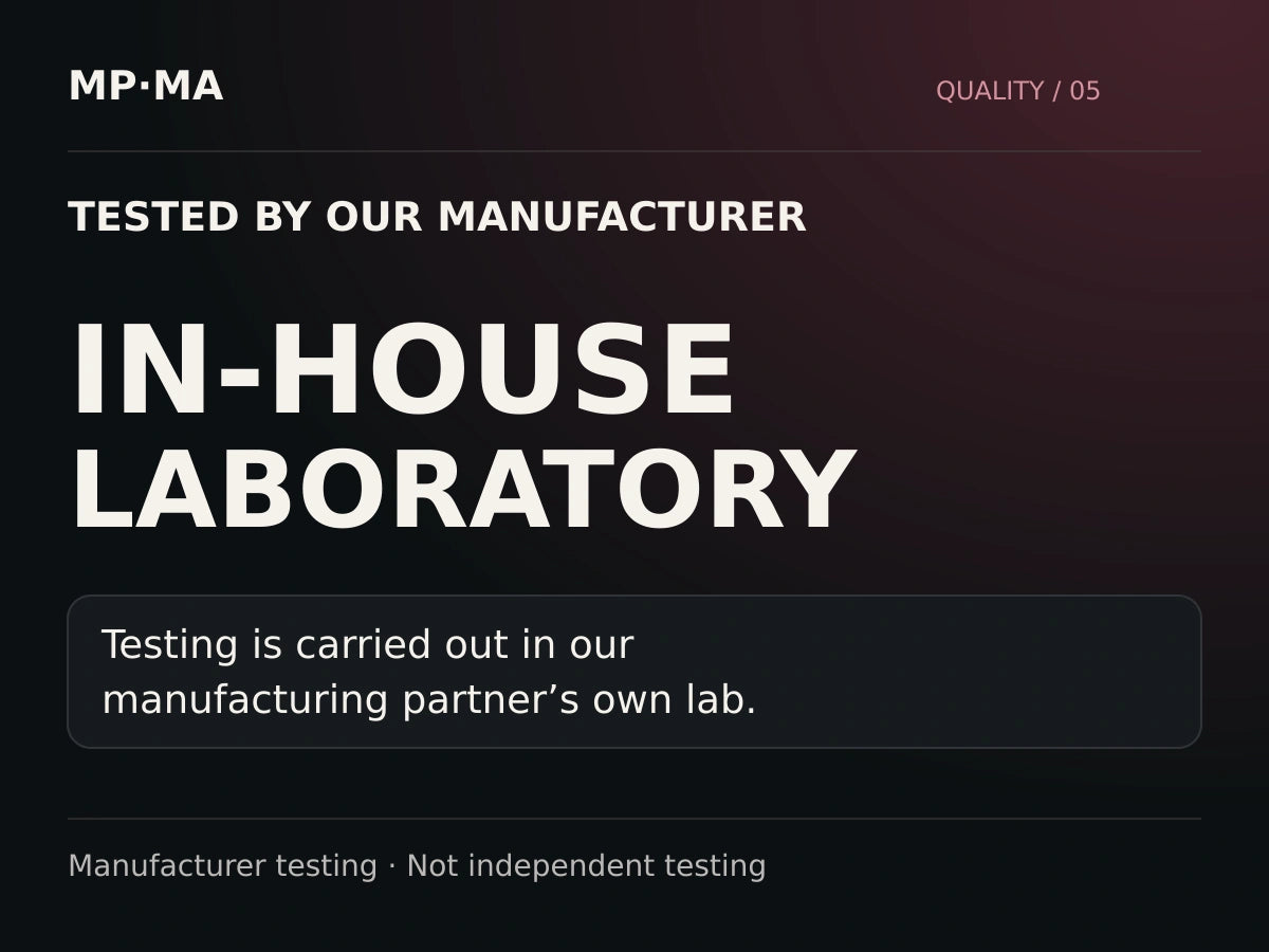 Testing in the manufacturing partner’s own laboratory.